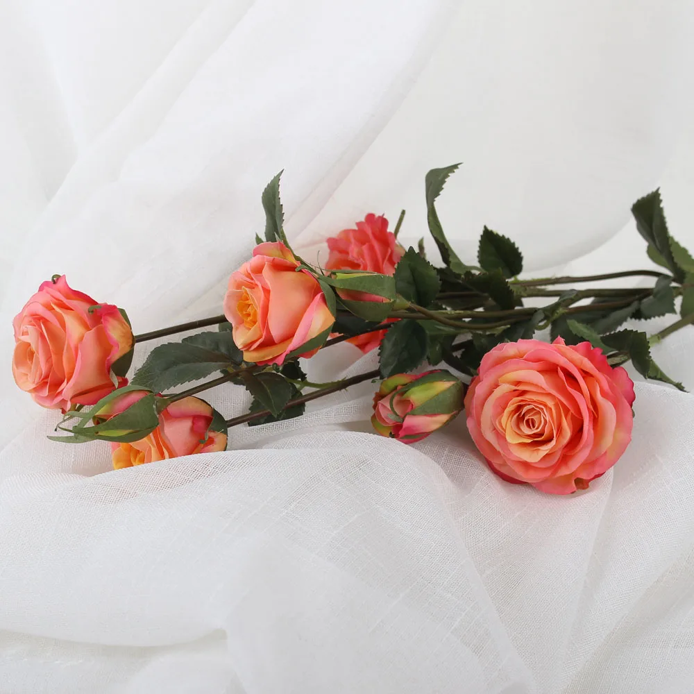 
hot sale flowers centerpieces real touch bouquet wedding decoration red artificial roses flowers for Sale 