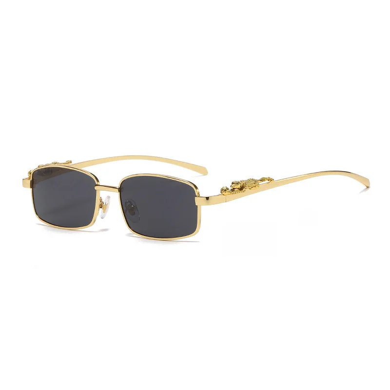 

Superhot Eyewear 70216 Fashion 2023 Vintage Cheetah Small Rectangle Metal Frame Sunglasses