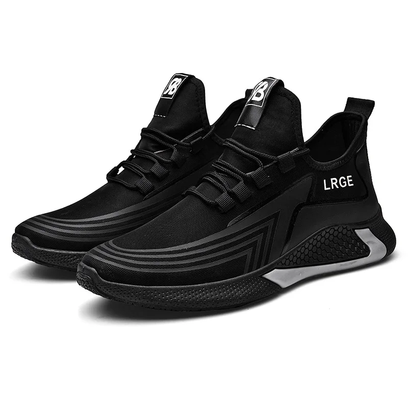 

Smart mens black tennis shoes running sneaker
