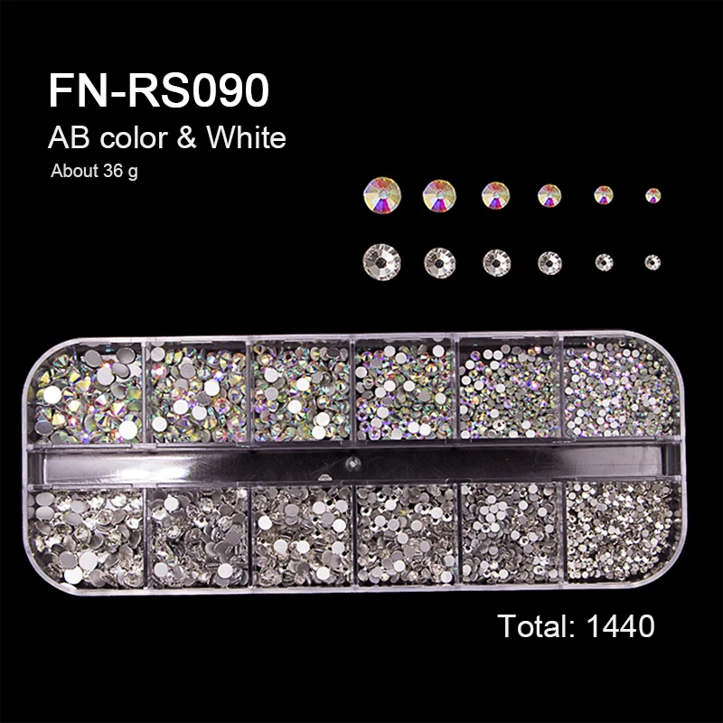 

Multi Nail Art Crystal Rhinestones Shiny Mixed Sizes AB Glass Decorations Accessories Nail Decals Stones, Colorful