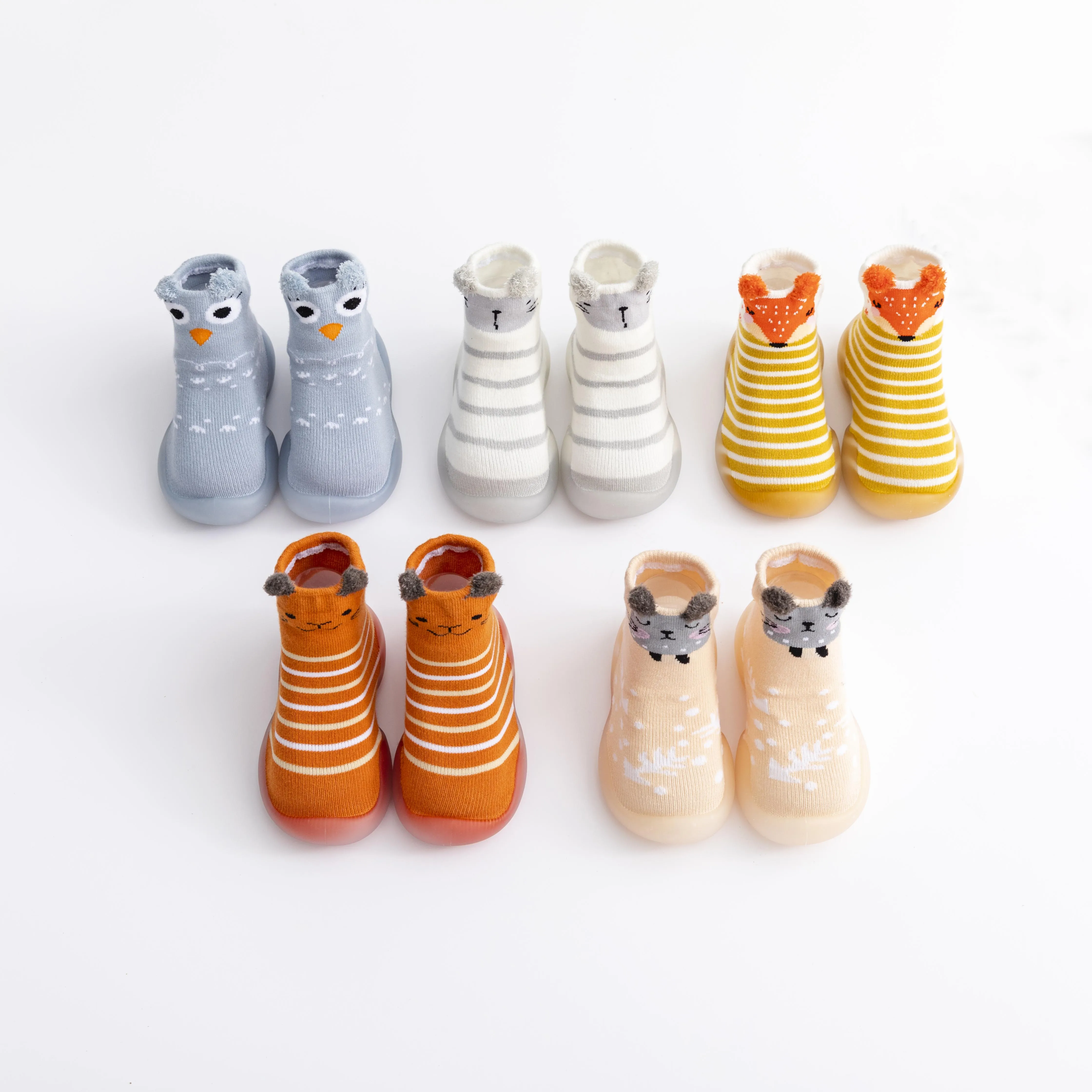 

0-3 Years Toddler Cartoon Animals Floor Walker Baby Socks Shoes Girls and Boys
