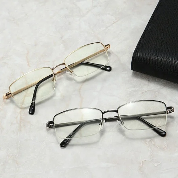 

Blue Light Blocking Reading Glasses Vintage Metal Half Frame Women Mens Presbyopia Spectacles Eyewear, Customize color