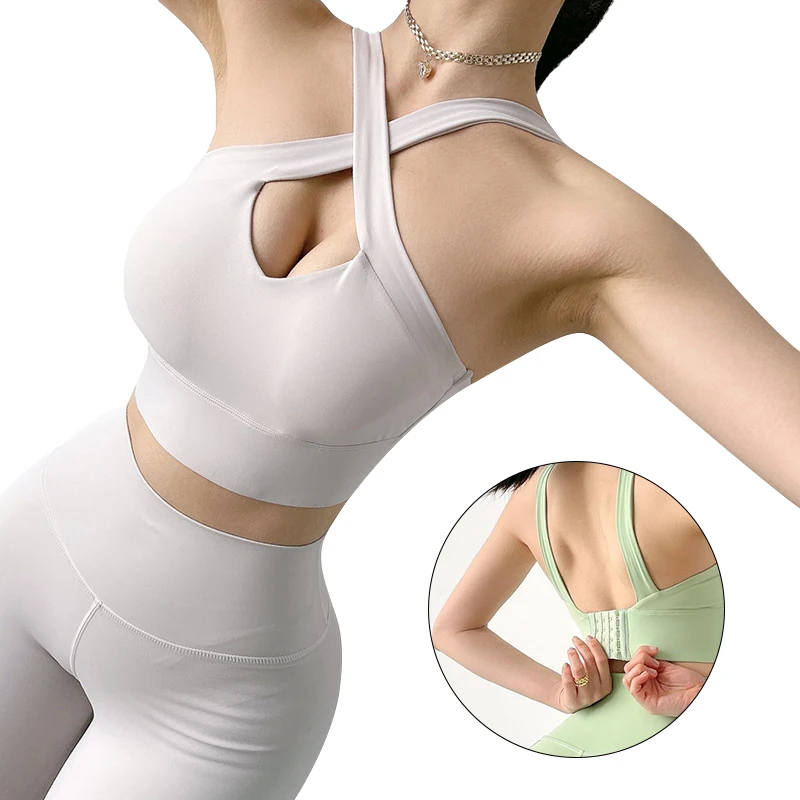 

Beauty back sports underwear women feel Chest gathering styling Breathable shock absorption Running bra sport bra top fitness