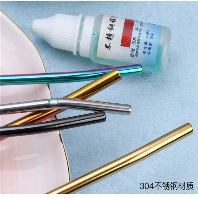 
Amazon hot Stainless Steel Straws reusable metal drinking straws brush With logo 