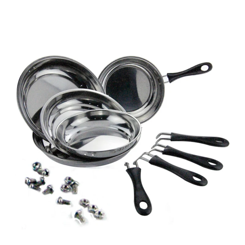 Double Bottom Lightweight Stove Stainless Steel Magic Flat Pan With