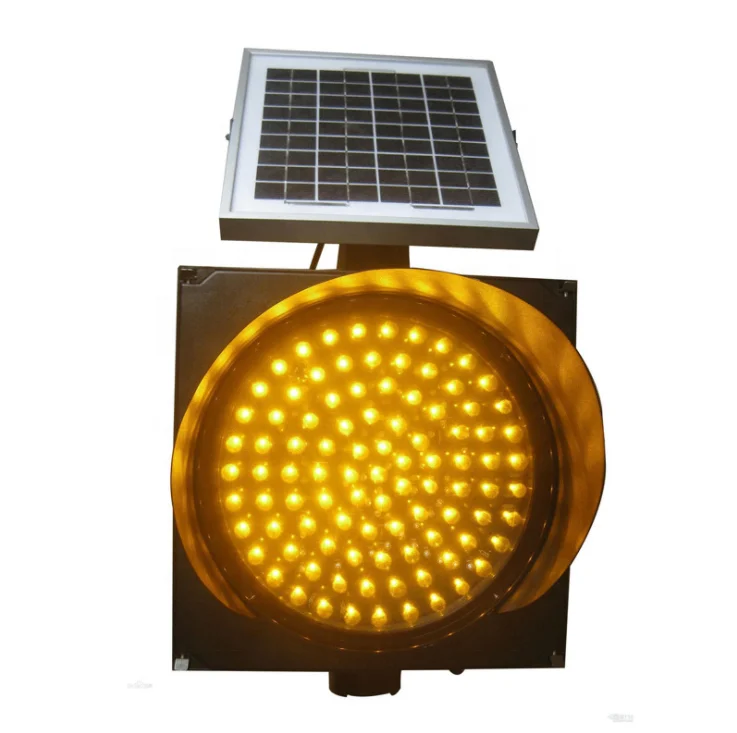 Solar Powered LED Yellow Amber Slow Down Flashing LED Traffic Road Safety Warning Strobe  Light