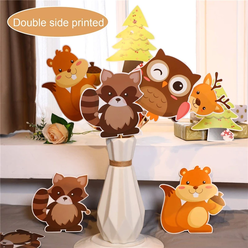 Woodland Animals Centerpiece Sticks Animals Cutouts Table Toppers For Theme  Party Birthday Baby Shower Supplies Buy Safari Baby Shower Decorations,Cake  Decorations,Animal Cipcake Topper Product On | 9pcs Animals Centerpiece  Sticks Animals Cutouts