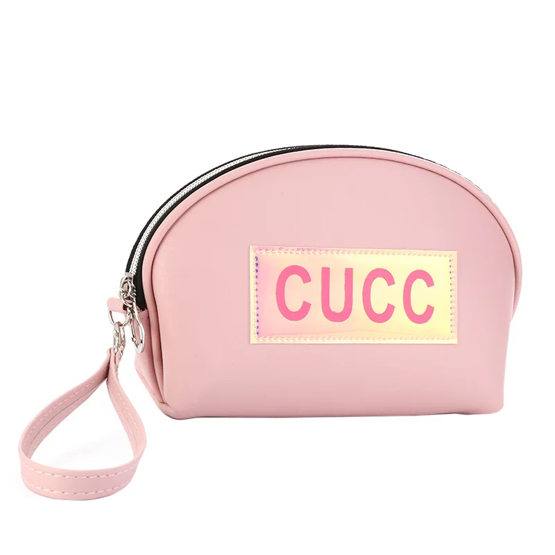 

CUCC labelling printed bag travel various colors PU toiletry shell bag for women toiletries