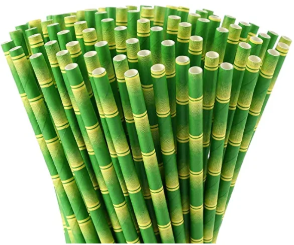 

Biodegradable Disposable Bamboo Straws Paper Drinking Green Straw Vendor, Customized