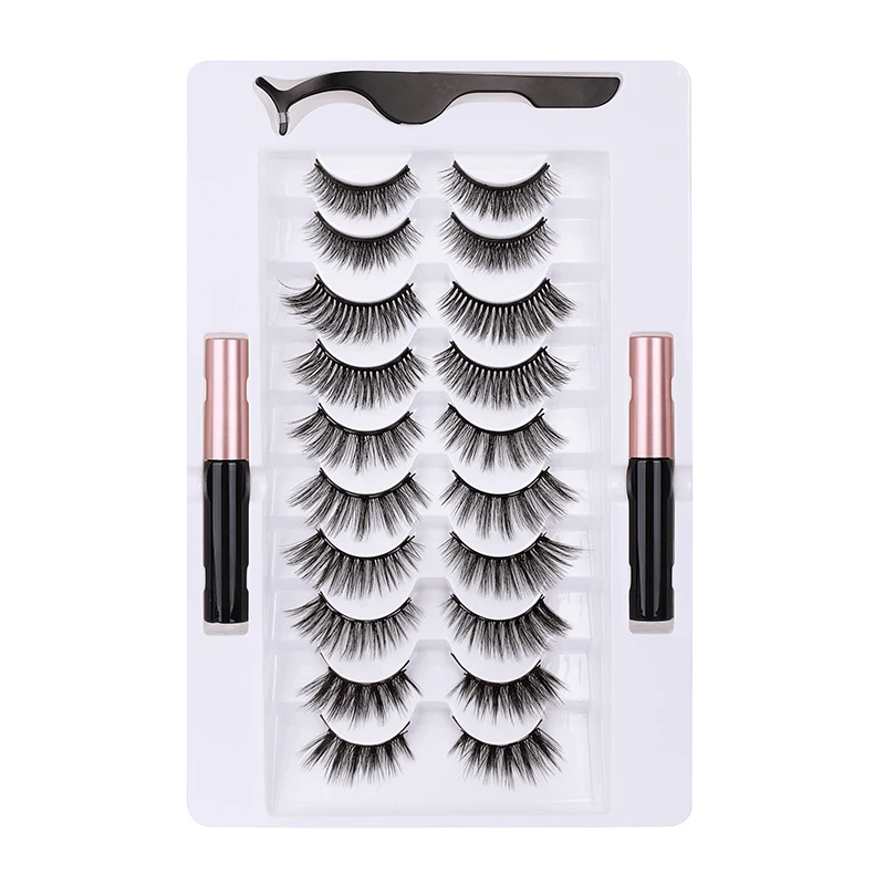 

25 Mm Magnetic Eyelashes Pure Handmade Magnetic Eyelashes Ultimate Long Lasting 10 pairs, Natural black