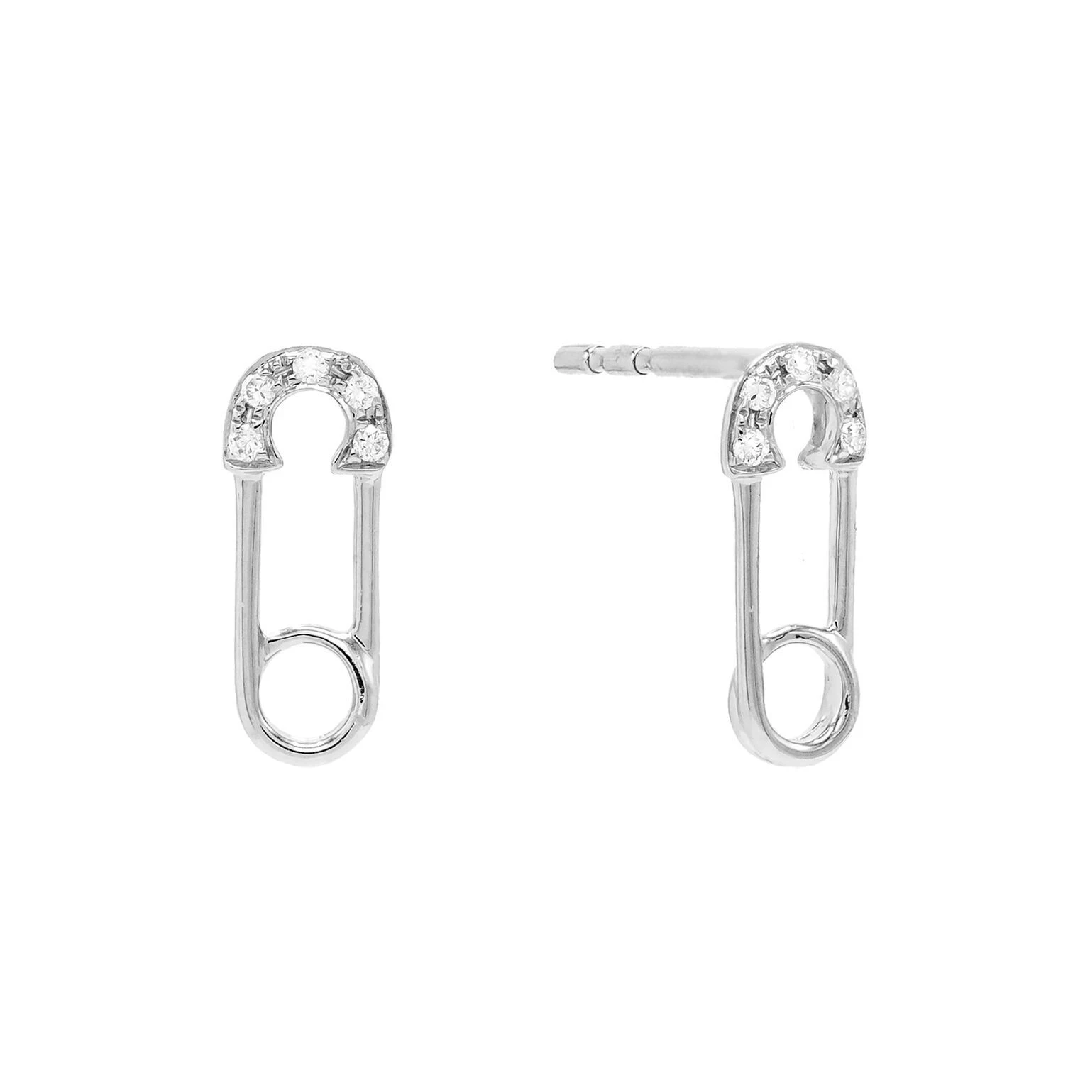 14k Gold Plated Diamond Safety Pin Stud Earring Buy Stud Earring