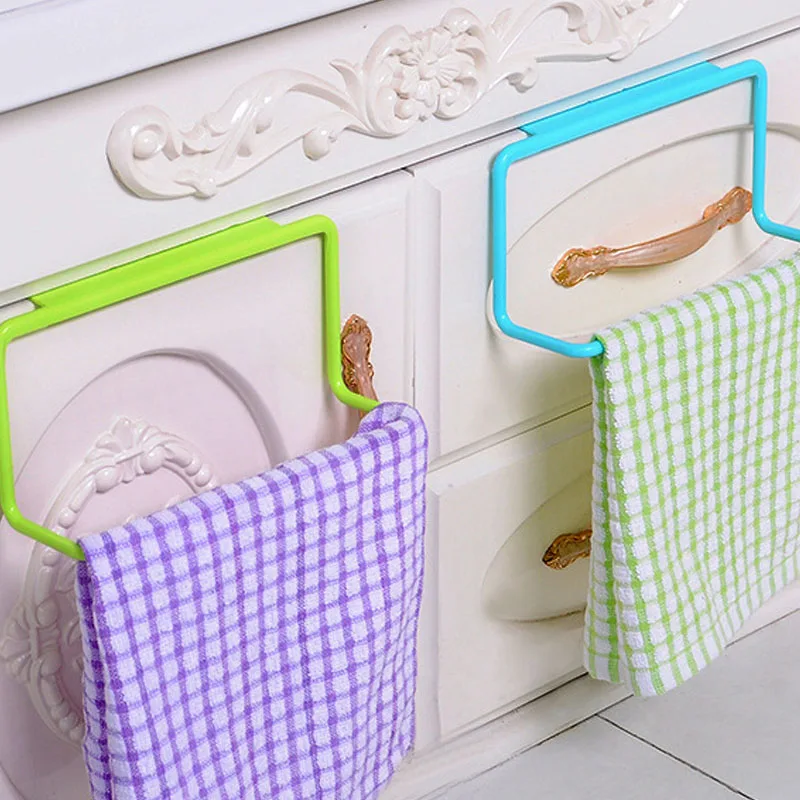 

Bathroom Cabinet Cupboard Door Back Hanger Kitchen Supplies Accessories Kitchen Organizer Towel Rack Hanging Holder, As photo