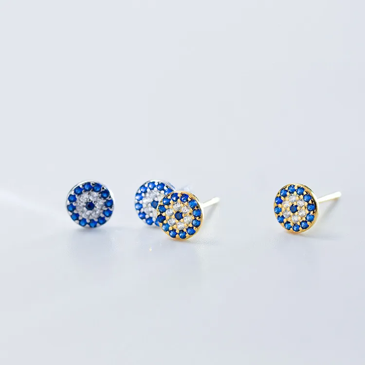 

Korean Version Of Student Gift Temperament Small Demon Eyes Simple Temperament Round Blue Eyes Demon Eyes Earrings, Picture shows