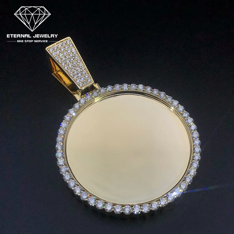 

Factory Custom Iced out S925 Silver 10k 14k 18k Gold Moissanite Diamond Photo Frame Memory Hip Hop Pendant for Men Women