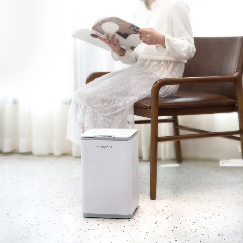 

NINESTARS 10L Smart Trash Can Induction for Home Livingroom Kitchen Waterproof Covered Electronic Automatic Waste Bin 4 Colors