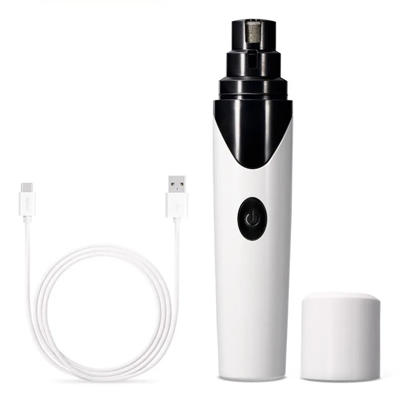 

Pet Dog Nail Trimmer Grinder Pet Nail Grinder with USB Charging for Dog Grooming, White+black
