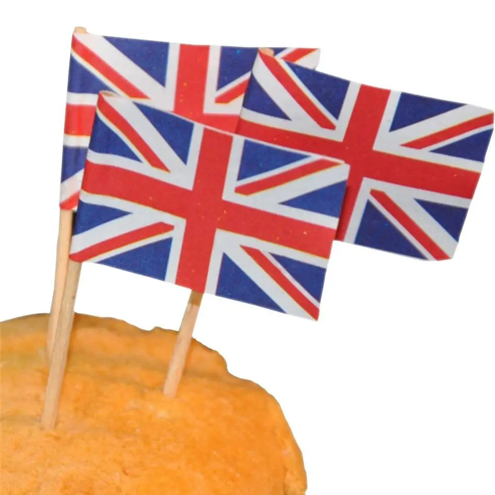 

party decoration wooden burger flag picks