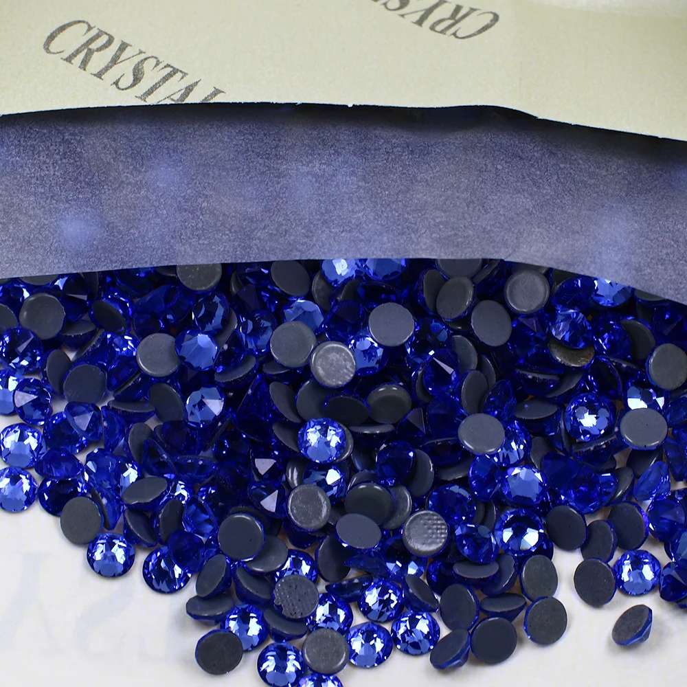 

Hot Crystal Flatback sapphire Rhinestones for cloth