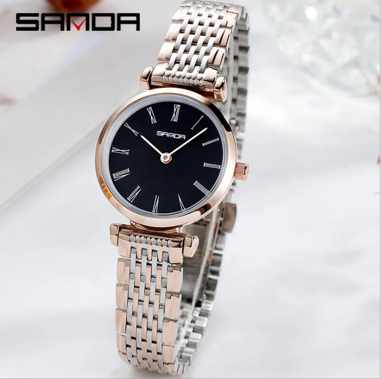 

SANDA1046 New Women's Fashion Fashion Watches Simple Creative Diamond Waterproof Ladies Watch, 6-colors