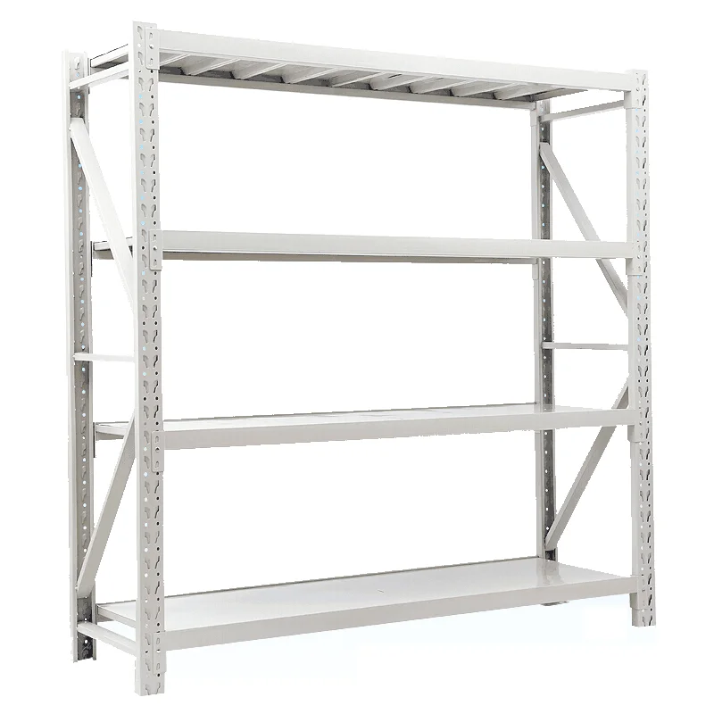 

4-Shelf Light Duty Boltless Rivet Shelving Metal Shelf Storage Rack HJQ-205