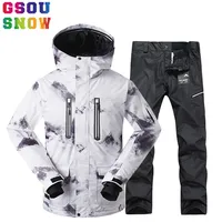 

GSOU SNOW Winter Men's Ski Waterproof Mountain Ski Snowboard Set Outdoor Sports Clothing Ski Wear