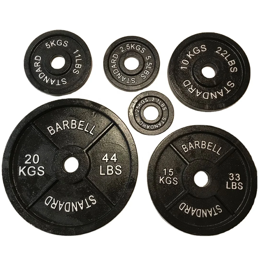 

Fitness Body Building Weight Lifting Cast Iron Barbell Weight Plates Olympia 1.25/2.5/5/10/15/20/25kgs, Black