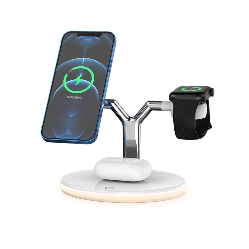 

15w 3in1 Fast Phone Chargers Magnetic Qi Stand Samsung Mobile Station 3 In 1 Wireless Charger
