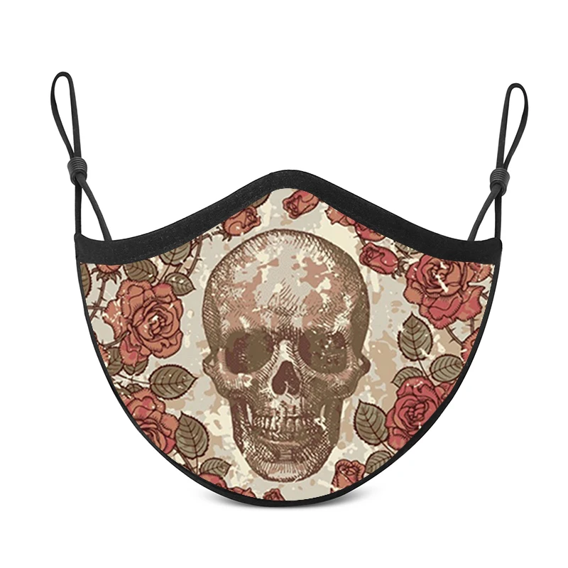 
Custom printed breathable cotton outdoor horror halloween mouth maskss party wear facemasks 