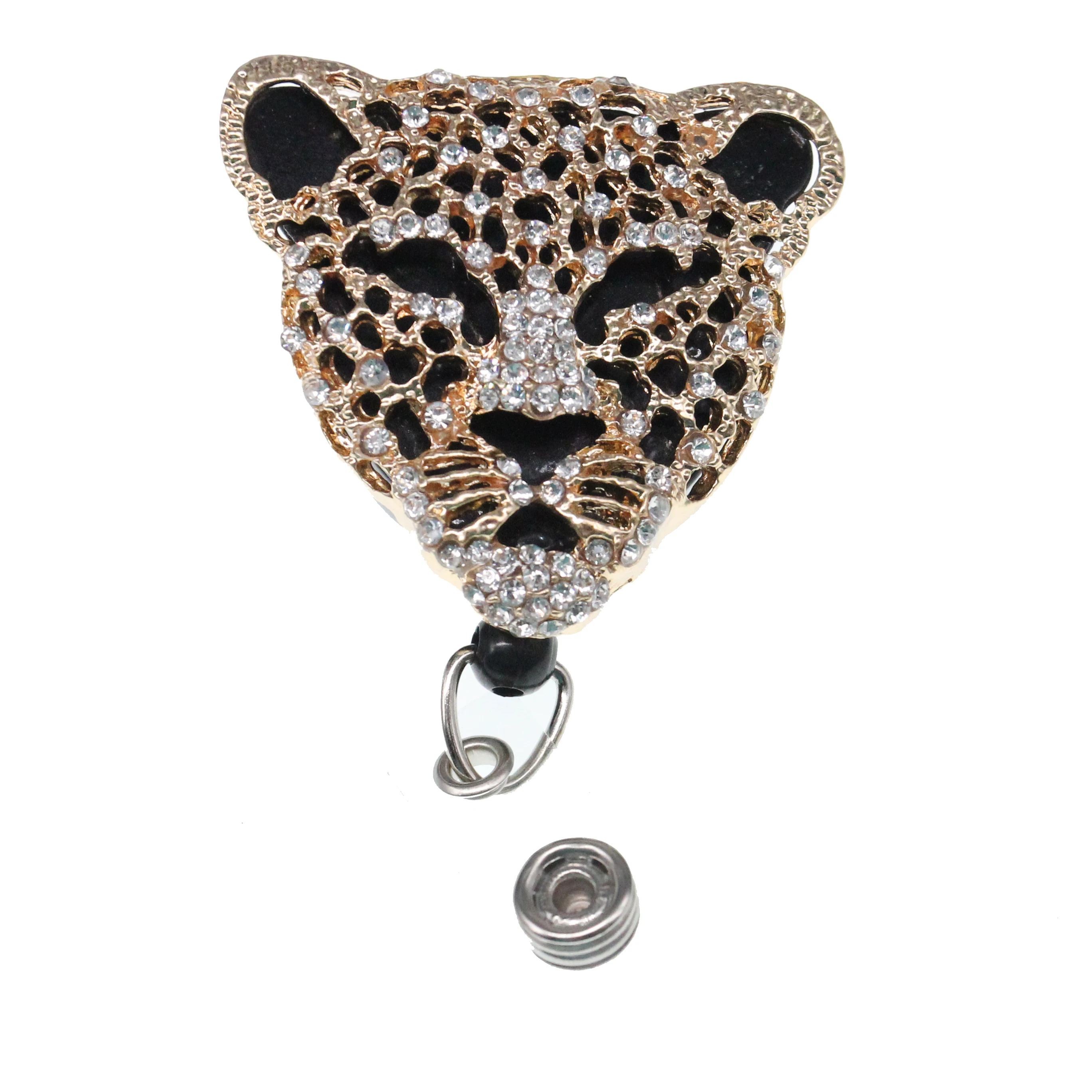 

Medical doctor/nurse accessories retractable enamel cool panther head id badge reel holder, As picture