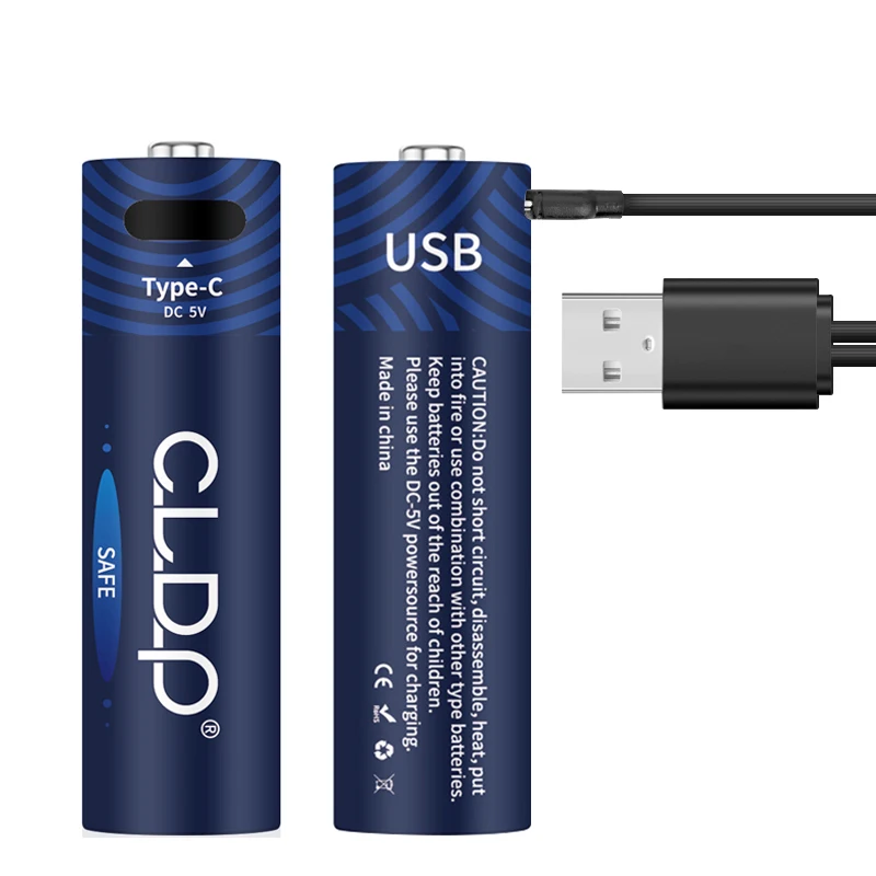 

CIBF 2022 Most Popular 1.5 volt 1800mWh AA Nickel Zinc USB Rechargeable Battery With Type C Charging Port