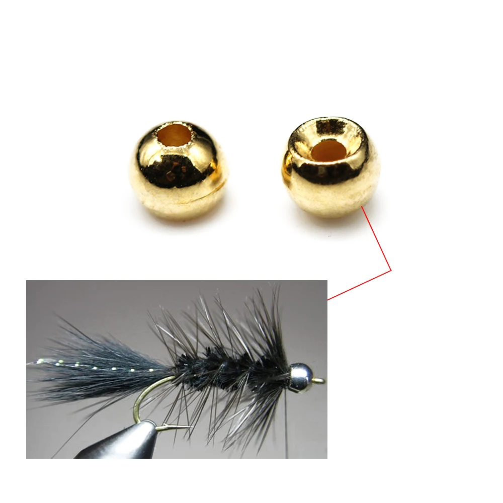 

Trout fishing fly tying Regular Cyclops Tungsten Beads - 3.0mm/3.3mm/3.5mm, Golden