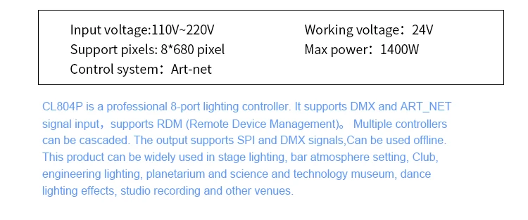 New Design Digital RGB DMX LED Light Remote Artnet Control Artnet Controller