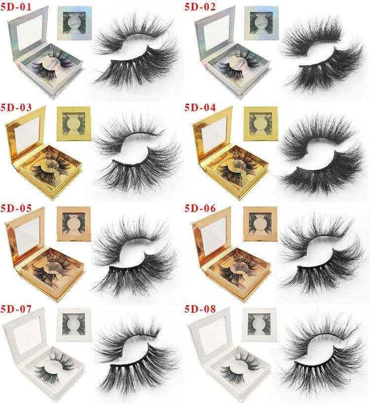 

Wholesale factory private label fluffy 3d long lashes 5d mink 25mm eyelashes