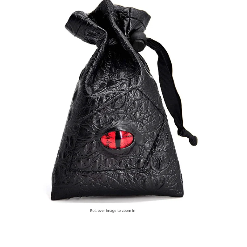 

leatherette Alligator Pattern Dice Pouch With Dragon Eye Design