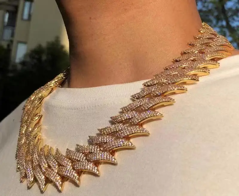 

30mm Large Stone Spiked Cuban Chain