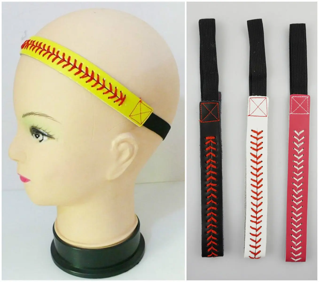 

hot sell 2017 outdoor sports baseball stitch softball leather headband stock