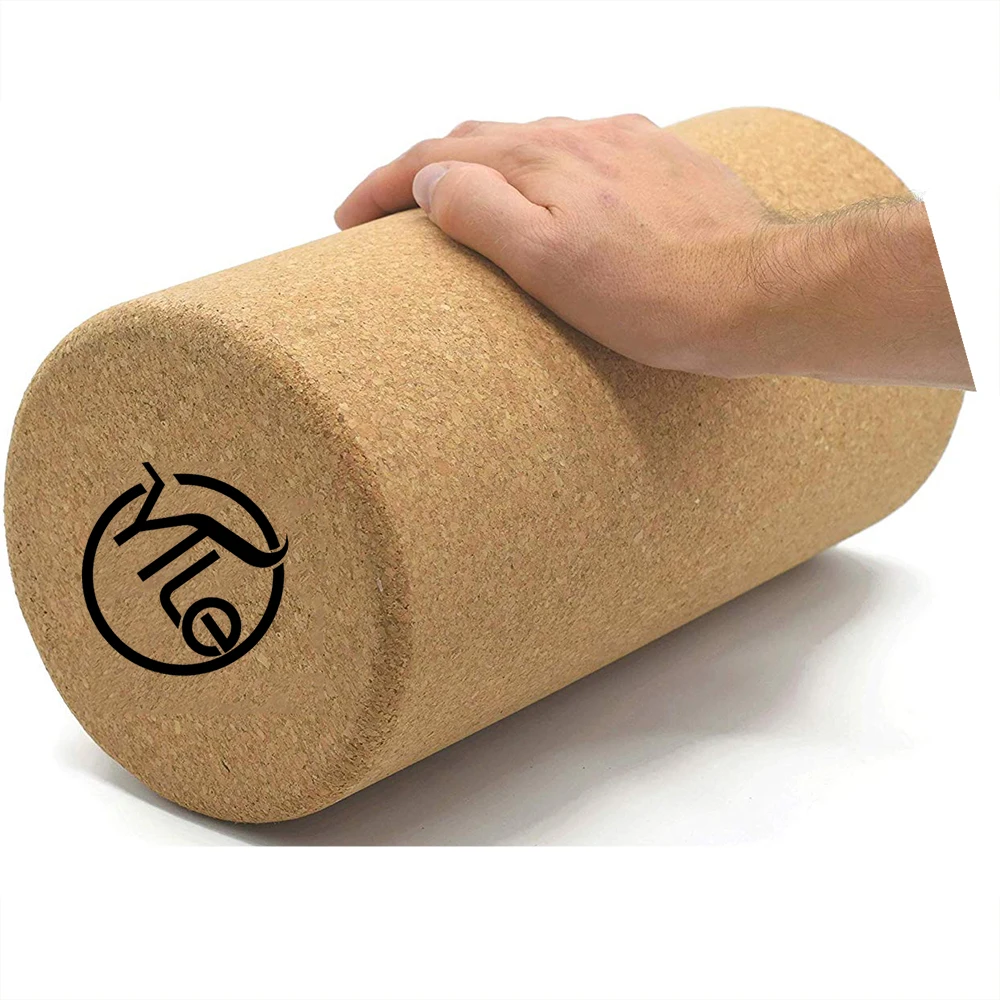 

Premium fitness back muscle natural cork wooden roller yoga