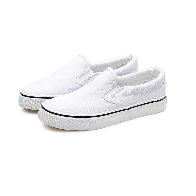 

Branded oldskool white slip on canvas shoe men hot selling canvas trendy shoes