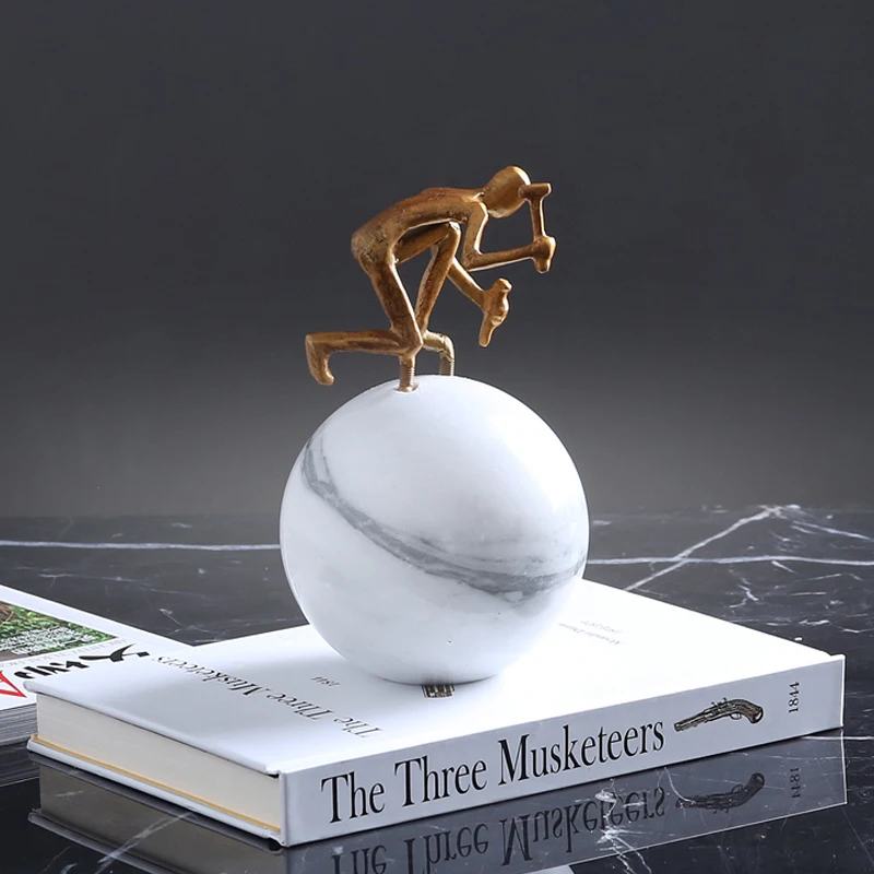 

European Style Metal & Marble Luxury Room Decorations Art Luxury European Ornament For Home, Gold