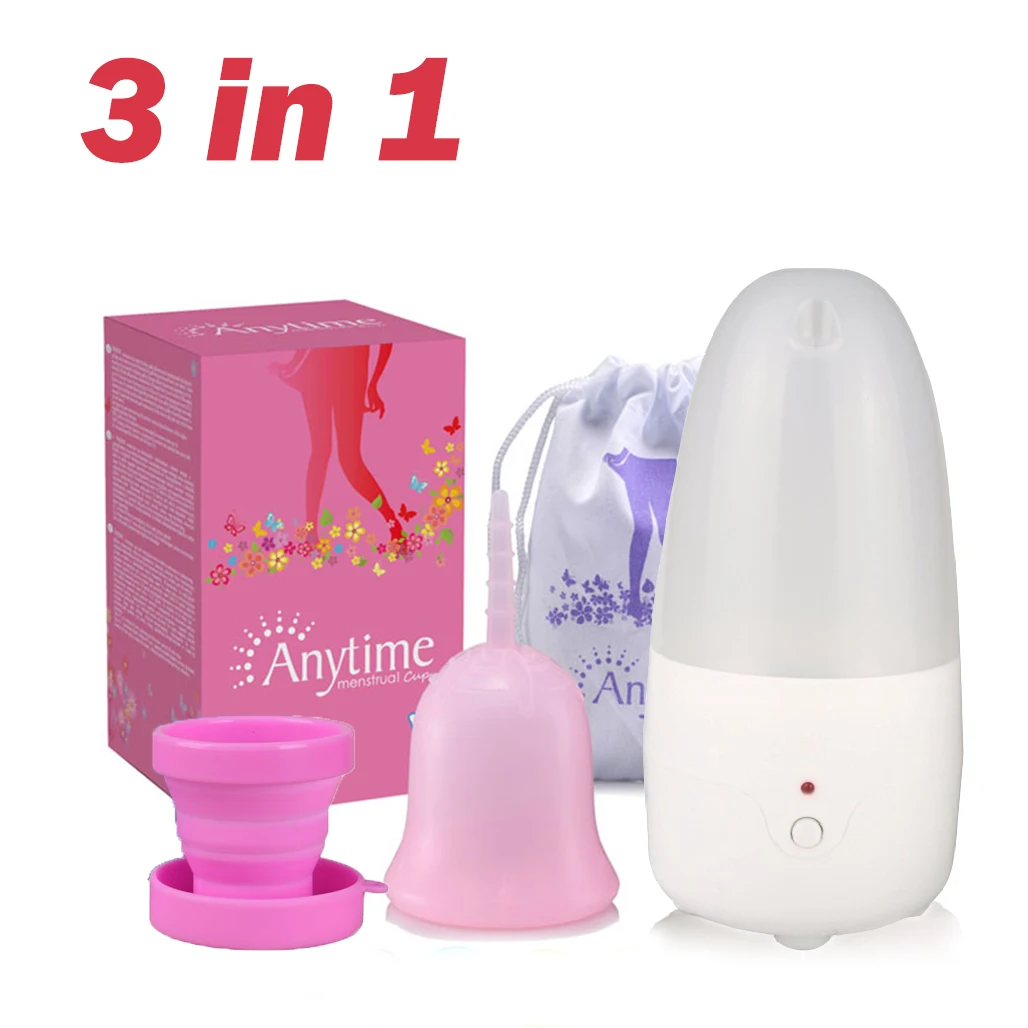 

Custom Private Label Best Selling 50 Pieces Packaging Steam Sterilizer Reusable Lady Collapsible Silicone Menstrual Cup Cleaner