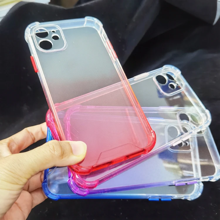 

Luxury 2.0mm Gradient Colour Airbag Design Shockproof Clear Transparent Soft TPU Phone Cover Case For OnePlus Nort 1+Nort