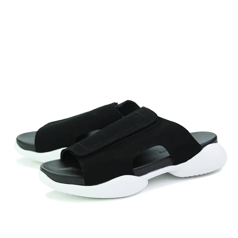 

Men's fashion casual sandals beach shoes indoor outdoor slippers soft sole leather quick drying sandal men, 3 colors