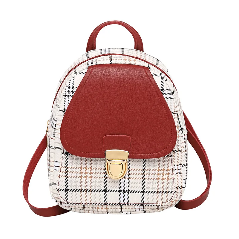 

Factory direct sale ladies color matching lock small backpack messenger coin purse, Multicolor