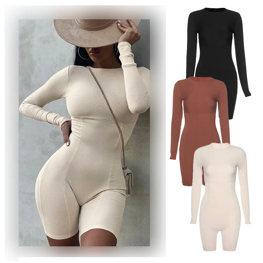 

Sexy Ladies Back Zipper Sports Yoga Wear Skinny Knitted One Piece Jumpsuit For Women, Select