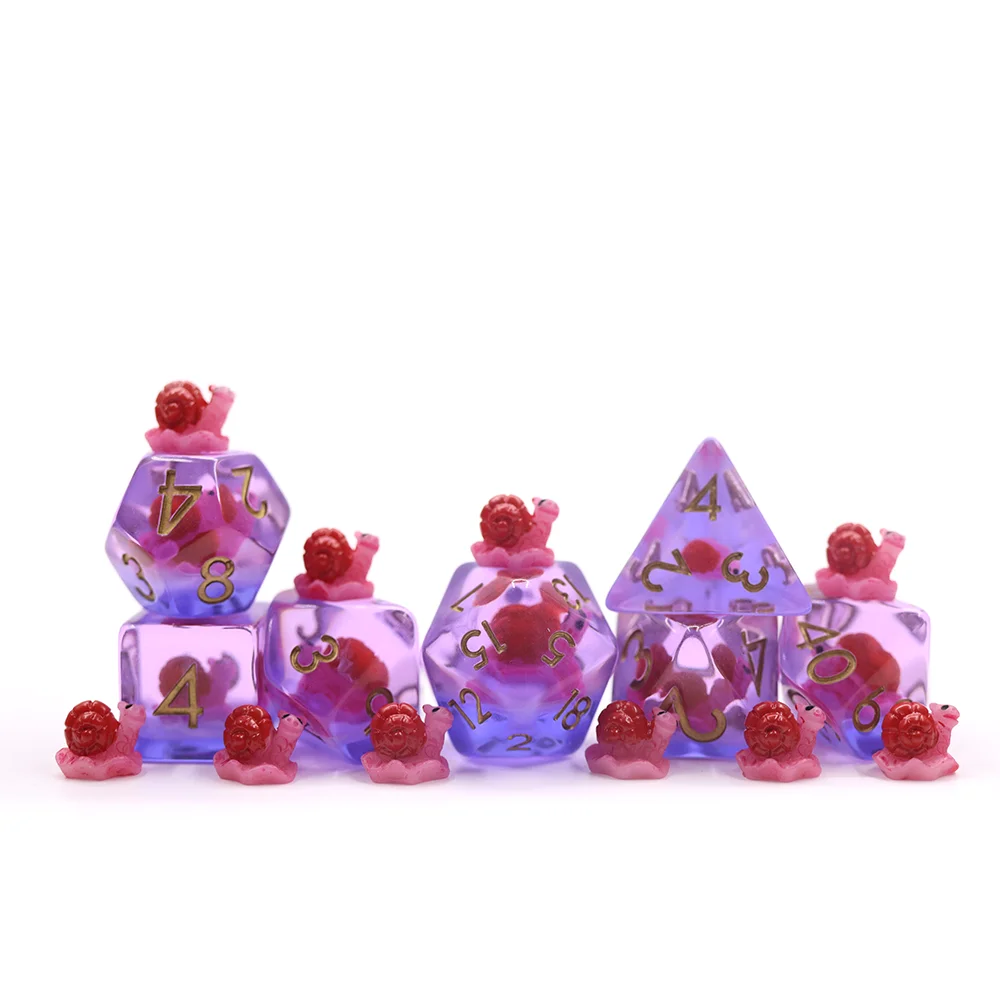 

Hot Selling Fancy Design Transparent DND Board Game inclusion snail dice