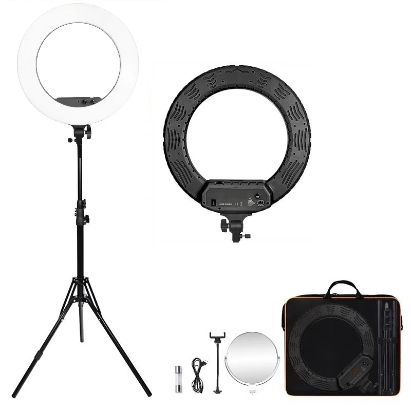 

FOSOTO LF-R480 18 inch Video Camera Flash Makeup Beauty dimmable photo photographic light 100W Led Ring Light For Youtube Tiktok, Black