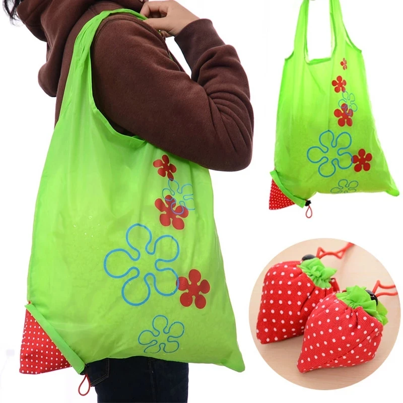 

Strawberry Shape Portable Foldable Shopping Bag, Customized color
