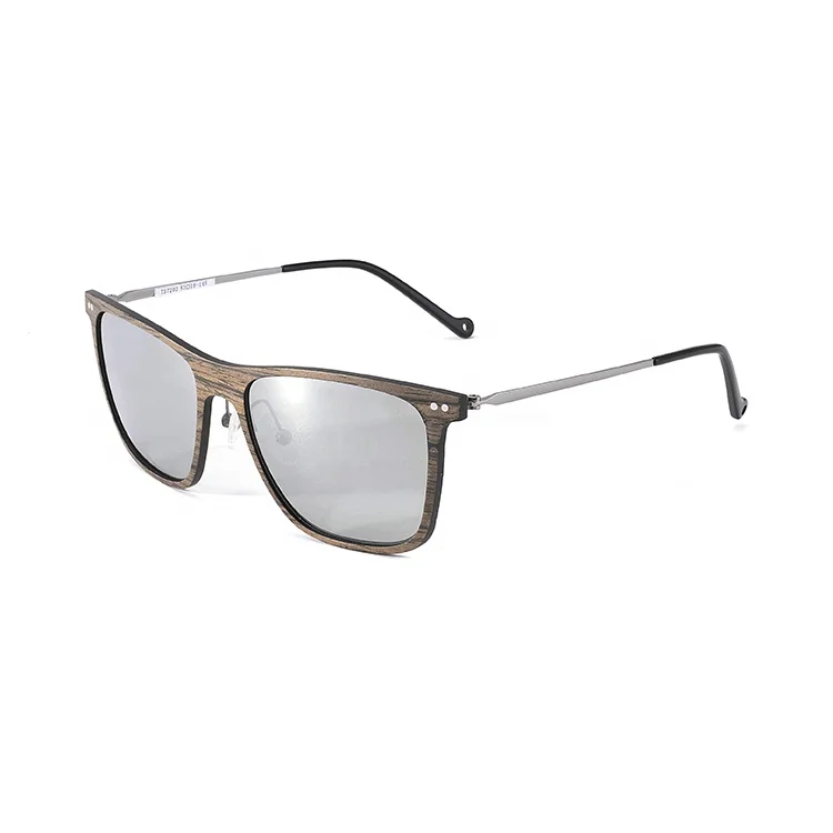 

Top quality wood grain carbon fiber frame black polarized sunglasses