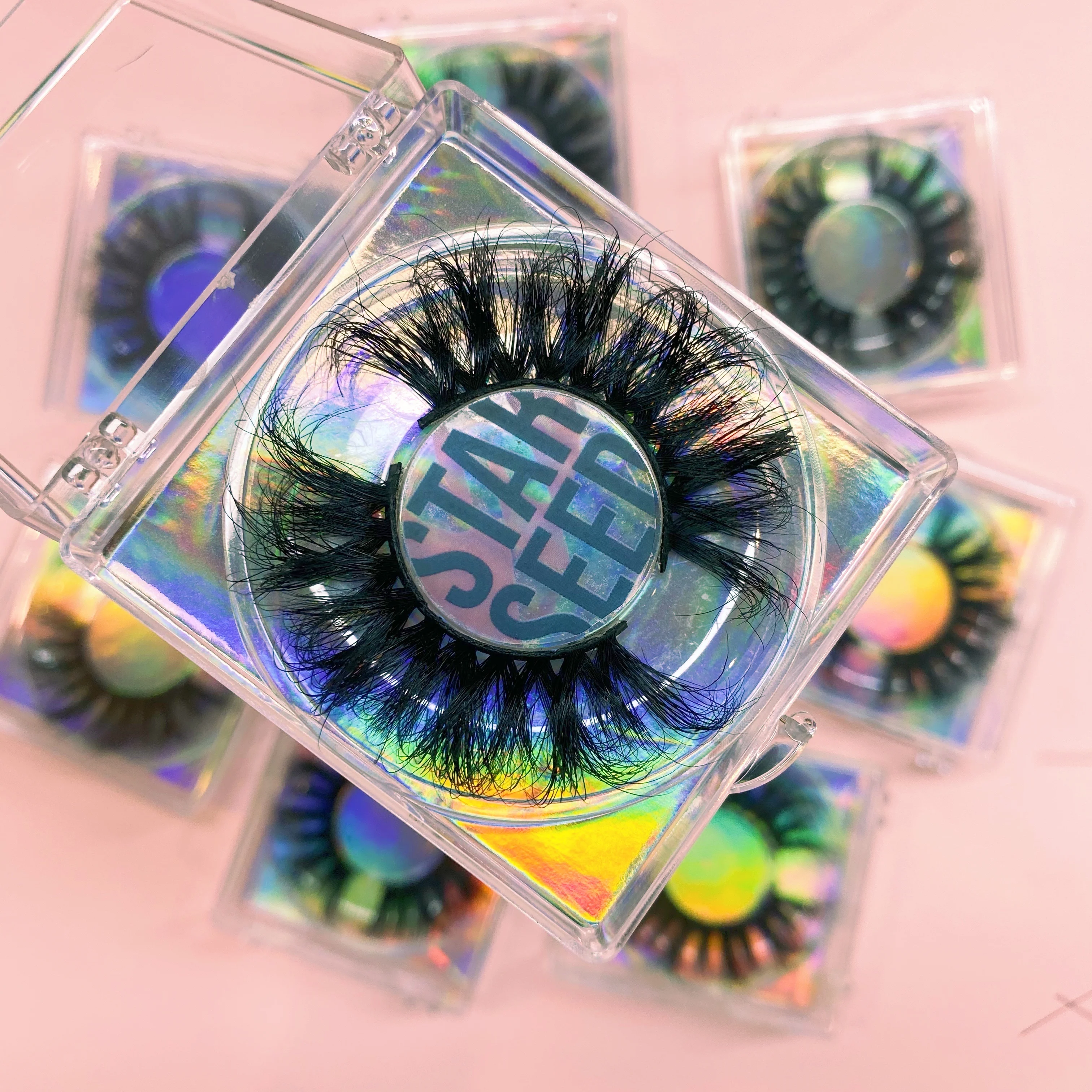 

25mm mink eyelash false eyelashes faux mink lashes3d wholesale vendor Thick Faux Mink Magnetic Eyelashes Packaging Box, Natural black