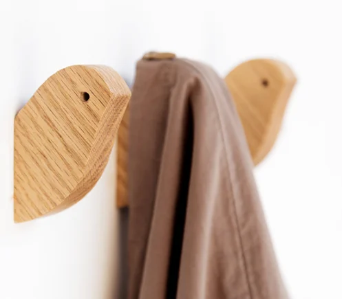 
Bird shape solid wood wall hook 